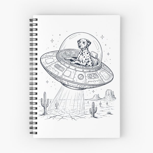 Item preview, Vintage Dalmatian Riding UFO Dog Mom Dad Lover designed and sold by DoodleTortle.