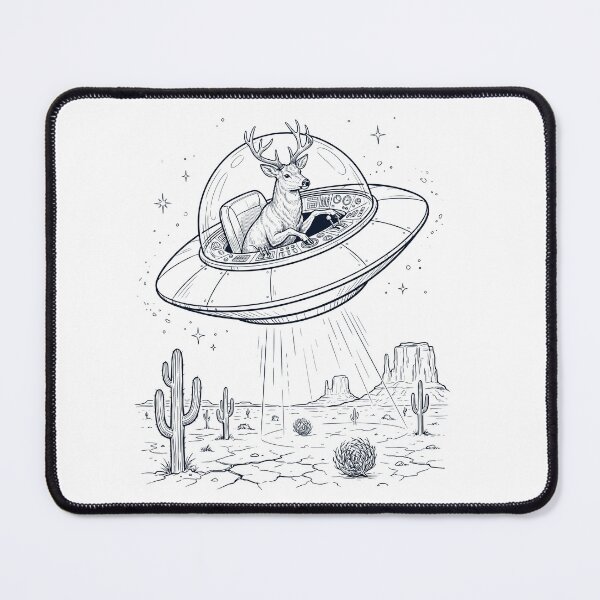 Item preview, Vintage Deer Riding UFO Animal Lover designed and sold by DoodleTortle.