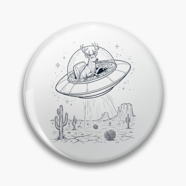 Item preview, Vintage Deer Riding UFO Animal Lover designed and sold by DoodleTortle.