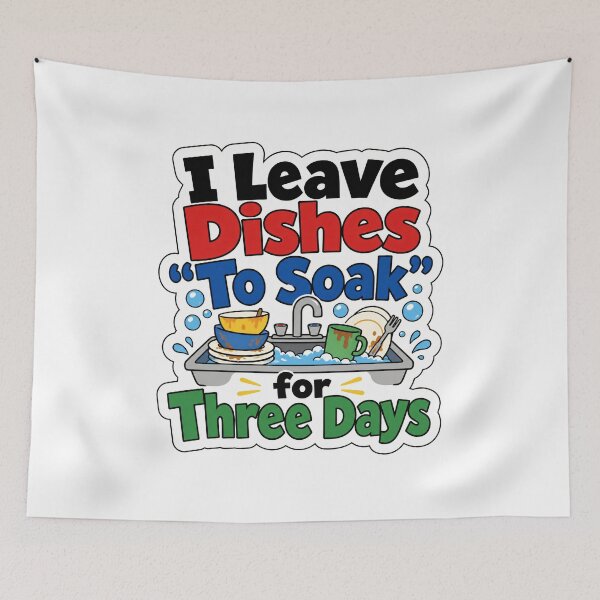 Item preview, Dishes To Soak Marriage and Roommate Humor designed and sold by RedCircleArt.
