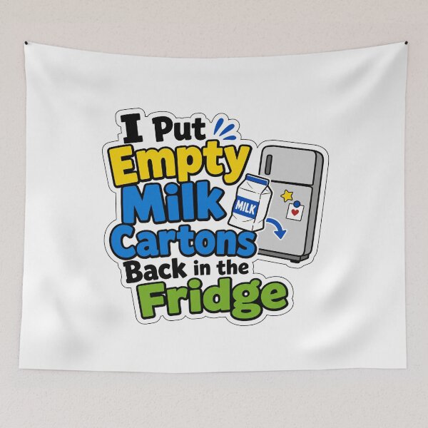 Item preview, Empty Milk Carton Marriage and Roommate Humor designed and sold by RedCircleArt.