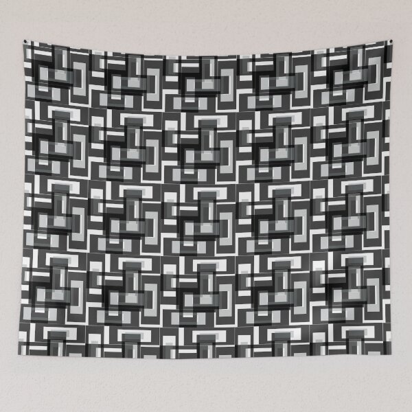 Item preview, Black Geometric Labyrinth Pattern Design Art designed and sold by PatternTitan.