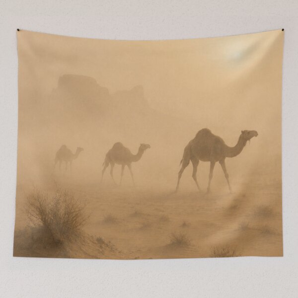 Item preview, Desert Camel Caravan At Sunset designed and sold by Creative_Canvas.