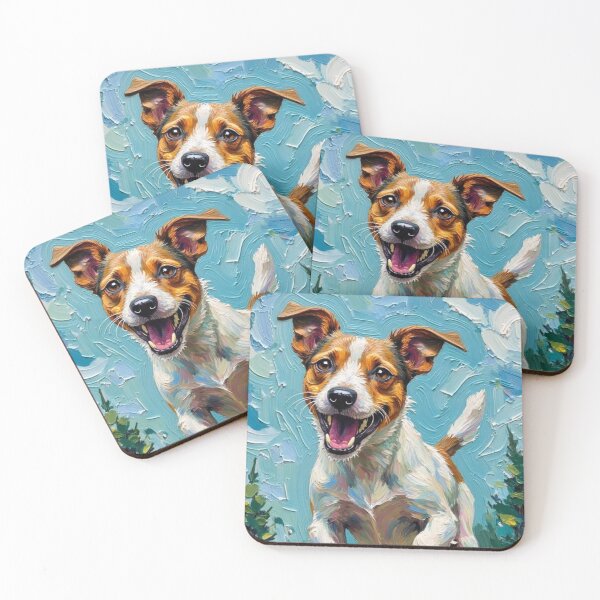 Item preview, Jack Russell Terrier in Full Sprint – Burst of Color and Energy designed and sold by Prints by Mat.