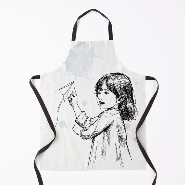 Item preview, Reach for the Sky - Cute Girl with Paper Planes and Kite Sketch designed and sold by myforestfog.