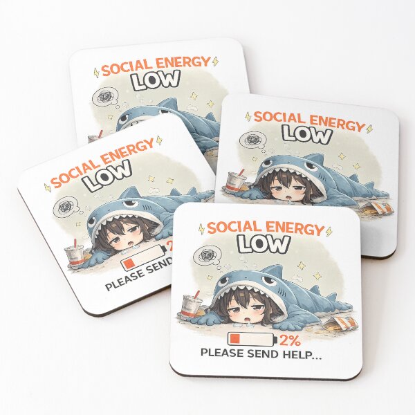 Item preview, Social Energy Low – Funny Shark Anime Introvert Design designed and sold by YamiSociety.