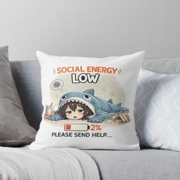 Item preview, Social Energy Low – Funny Shark Anime Introvert Design designed and sold by YamiSociety.