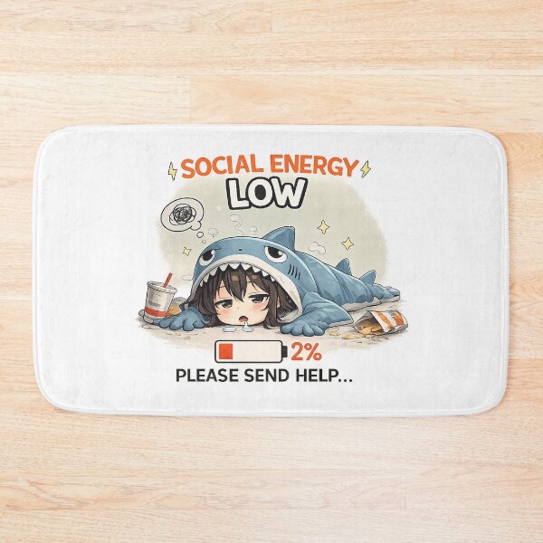 Item preview, Social Energy Low – Funny Shark Anime Introvert Design designed and sold by YamiSociety.
