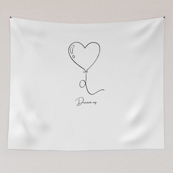 Item preview, Minimalist Heart Balloon Dream Up Illustration designed and sold by VibeoCanvasShop.