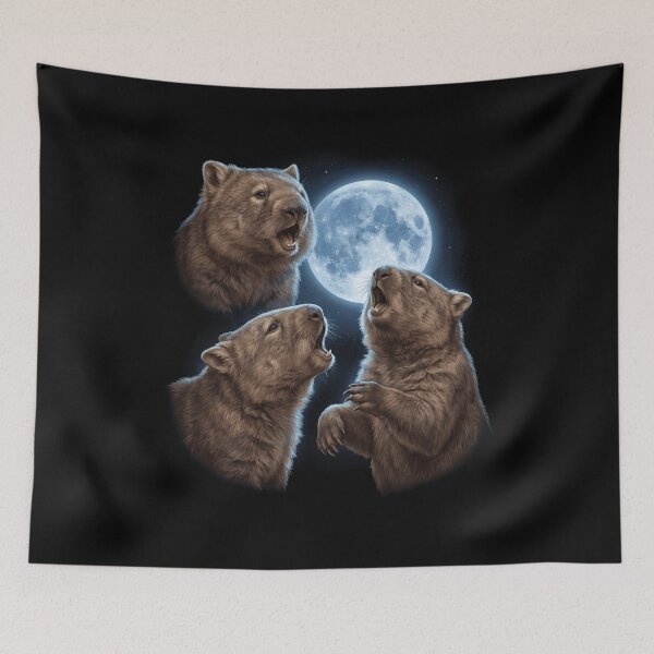 Item preview, Wombat Howling Moon Art Animal Lover designed and sold by TerryConnells.