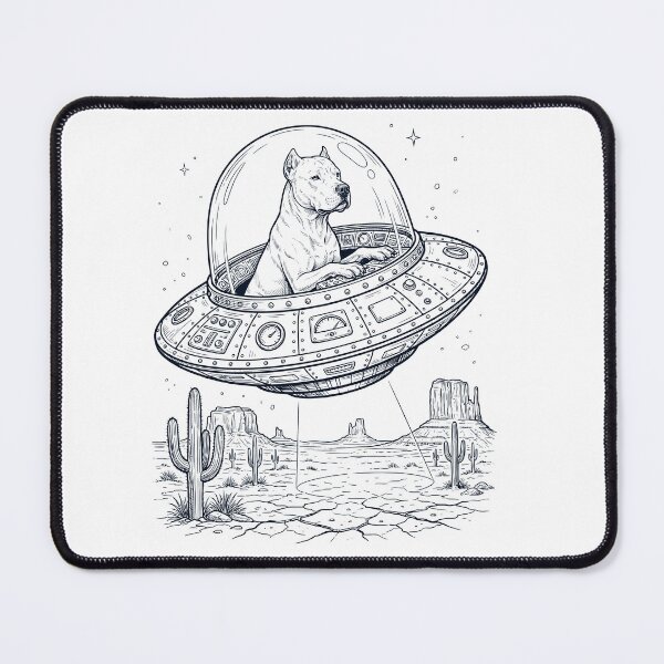 Item preview, Vintage Dogo Argentino Riding UFO Dog Mom Dad Lover designed and sold by DoodleTortle.