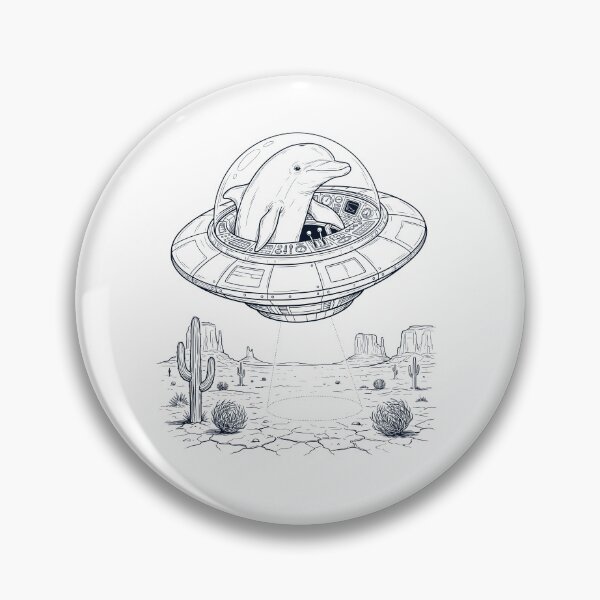 Item preview, Vintage Dolphin Riding UFO Animal Lover designed and sold by DoodleTortle.