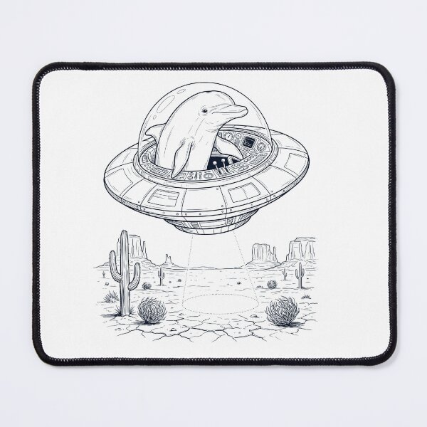 Artikelvorschau, Vintage Delfinreitendes UFO Tierliebhaber entworfen und verkauft von DoodleTortle.