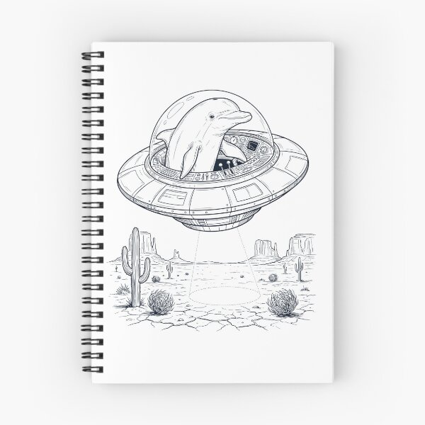 Item preview, Vintage Dolphin Riding UFO Animal Lover designed and sold by DoodleTortle.