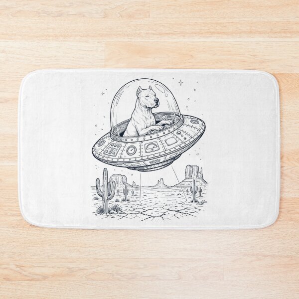 Item preview, Vintage Dogo Argentino Riding UFO Dog Mom Dad Lover designed and sold by DoodleTortle.