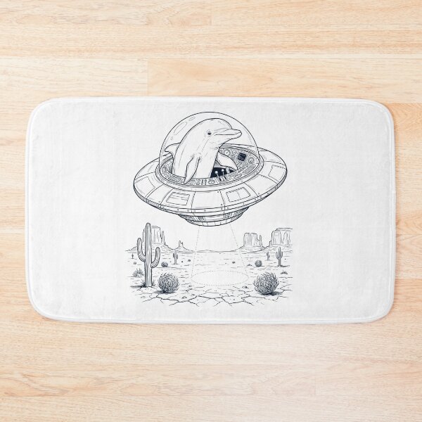 Item preview, Vintage Dolphin Riding UFO Animal Lover designed and sold by DoodleTortle.