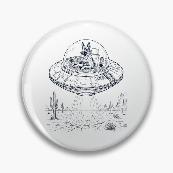 Item preview, Vintage Dutch Shepherd Riding UFO Dog Mom Dad Lover designed and sold by DoodleTortle.