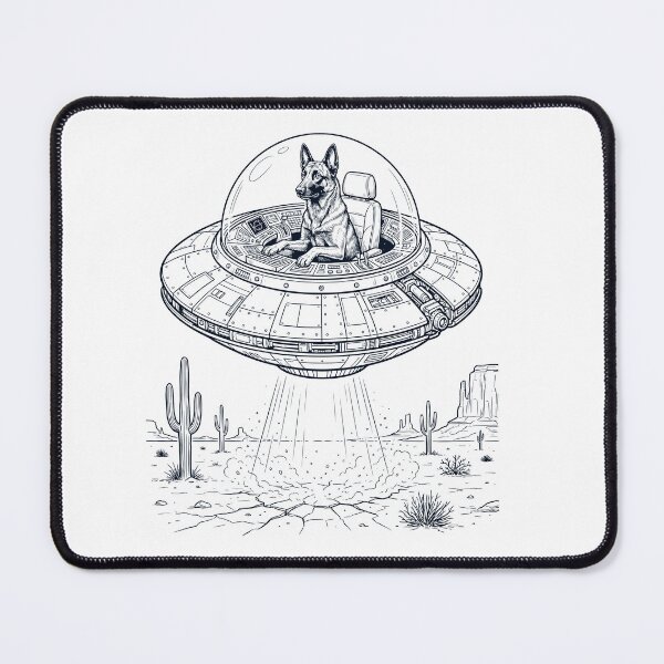 Item preview, Vintage Dutch Shepherd Riding UFO Dog Mom Dad Lover designed and sold by DoodleTortle.