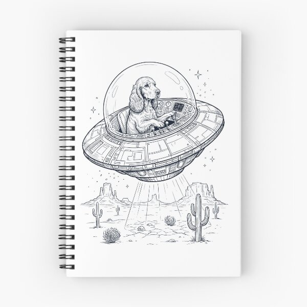 Item preview, Vintage English Cocker Spaniel Riding UFO Dog Mom Dad Lover designed and sold by DoodleTortle.