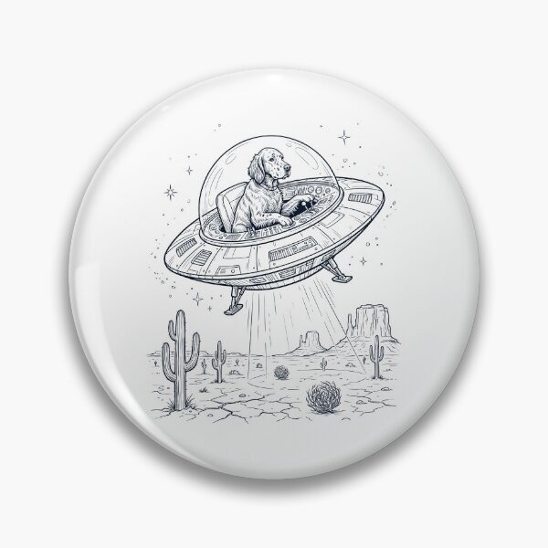 Item preview, Vintage English Setter Riding UFO Dog Mom Dad Lover designed and sold by DoodleTortle.