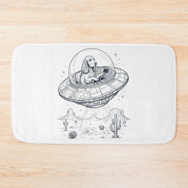 Item preview, Vintage English Cocker Spaniel Riding UFO Dog Mom Dad Lover designed and sold by DoodleTortle.