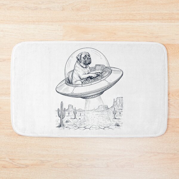 Item preview, Vintage English Mastiff Riding UFO Dog Mom Dad Lover designed and sold by DoodleTortle.