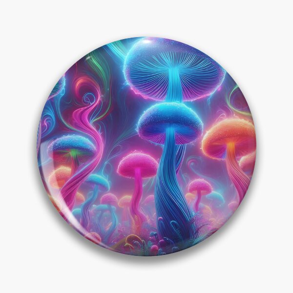 Item preview, Ethereal Neon Mushroom Forest - Psychedelic Glow Fantasy Art designed and sold by Sybille-Yates.