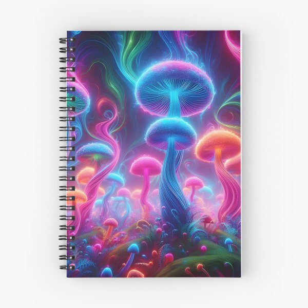 Item preview, Ethereal Neon Mushroom Forest - Psychedelic Glow Fantasy Art designed and sold by Sybille-Yates.
