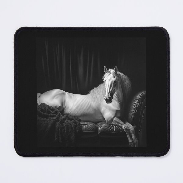 Item preview, Black and White White Horse Resting on Sofa designed and sold by inkoutninja.
