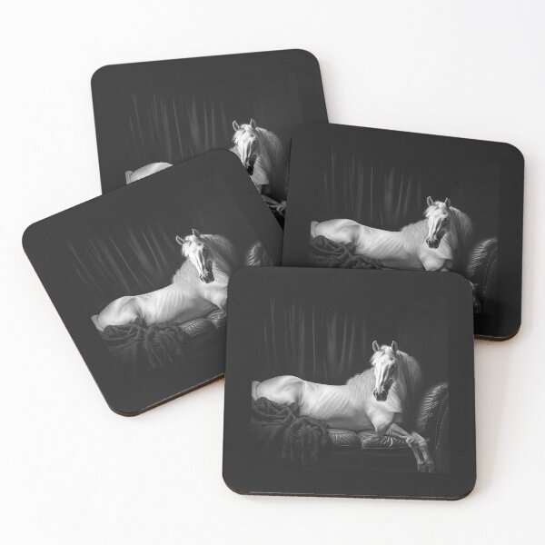 Item preview, Black and White White Horse Resting on Sofa designed and sold by inkoutninja.