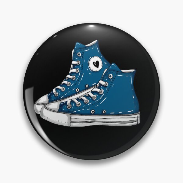 Item preview, Blue Vintage High-Top Sneakers - Hand-Drawn Heart Detail designed and sold by Sashka-.