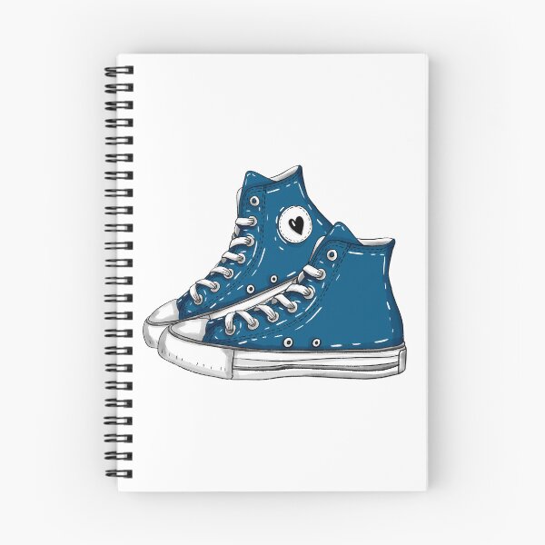 Item preview, Blue Vintage High-Top Sneakers - Hand-Drawn Heart Detail designed and sold by Sashka-.