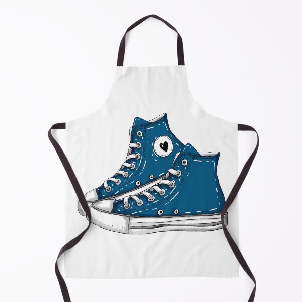 Item preview, Blue Vintage High-Top Sneakers - Hand-Drawn Heart Detail designed and sold by Sashka-.