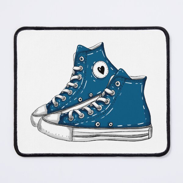 Item preview, Blue Vintage High-Top Sneakers - Hand-Drawn Heart Detail designed and sold by Sashka-.