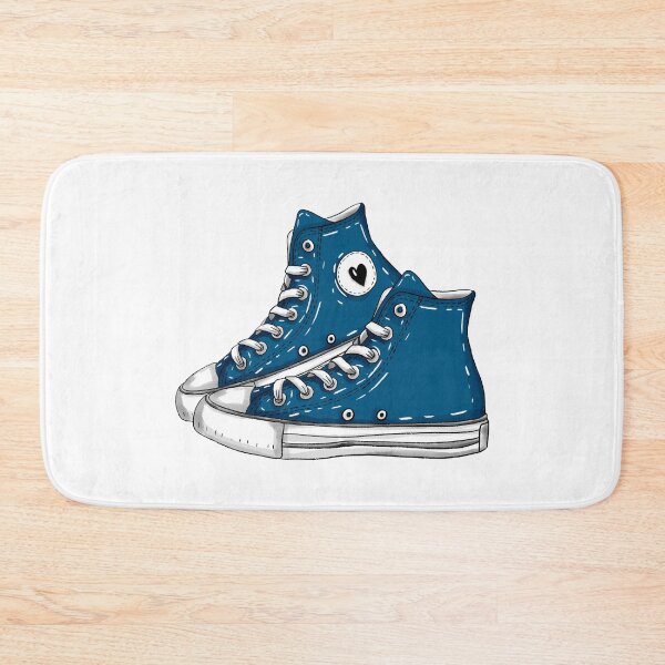 Item preview, Blue Vintage High-Top Sneakers - Hand-Drawn Heart Detail designed and sold by Sashka-.