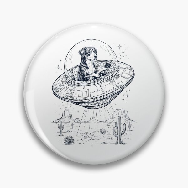 Item preview, Vintage Entlebucher Mountain Dog Riding UFO Dog Mom Dad Lover designed and sold by DoodleTortle.