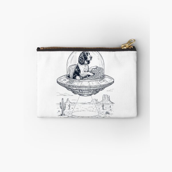 Item preview, Vintage English Springer Spaniel Riding UFO Dog Mom Dad Lover designed and sold by DoodleTortle.