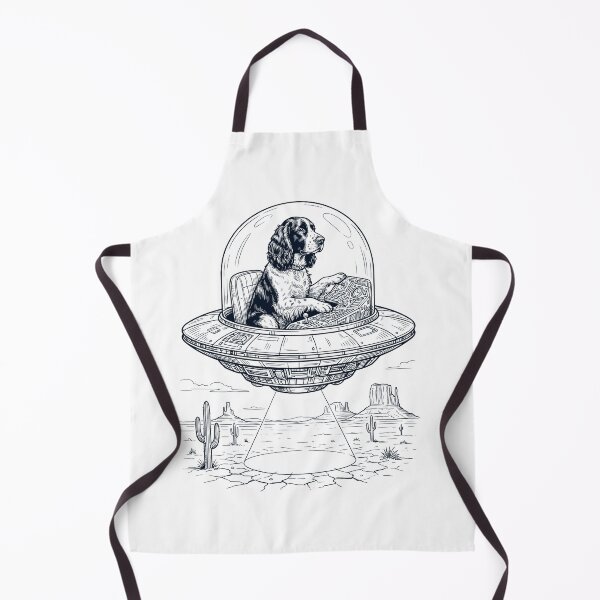 Item preview, Vintage English Springer Spaniel Riding UFO Dog Mom Dad Lover designed and sold by DoodleTortle.