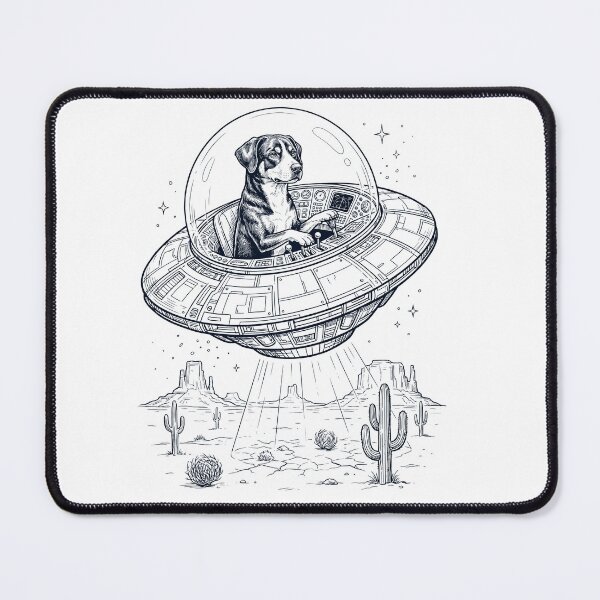 Item preview, Vintage Entlebucher Mountain Dog Riding UFO Dog Mom Dad Lover designed and sold by DoodleTortle.