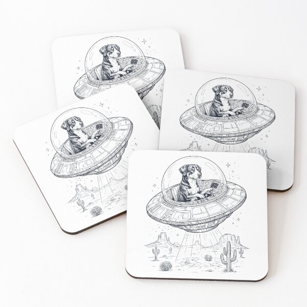 Item preview, Vintage Entlebucher Mountain Dog Riding UFO Dog Mom Dad Lover designed and sold by DoodleTortle.