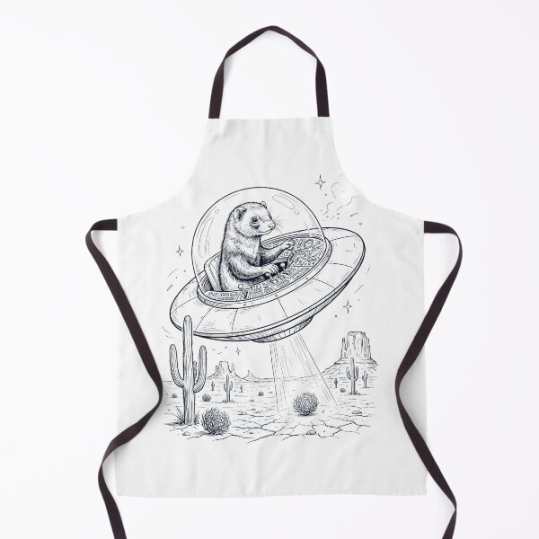 Item preview, Vintage Ferret Riding UFO Animal Lover designed and sold by DoodleTortle.