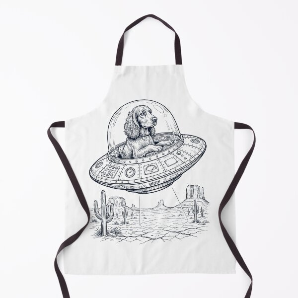 Item preview, Vintage Field Spaniel Riding UFO Dog Mom Dad Lover designed and sold by DoodleTortle.