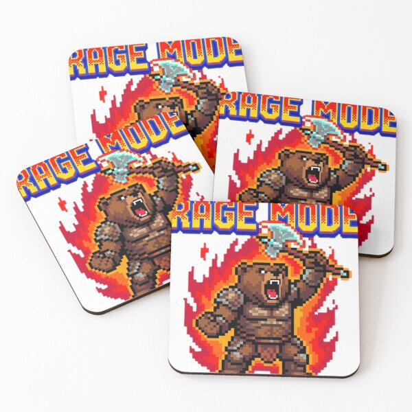 Item preview, Rage Mode Pixel Bear Berserker Retro Gaming Art designed and sold by ChaosNest.