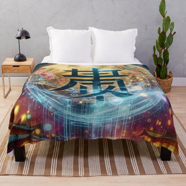 Item preview, Neon Harmony Kanji Moonlight designed and sold by AI-Only Creations.