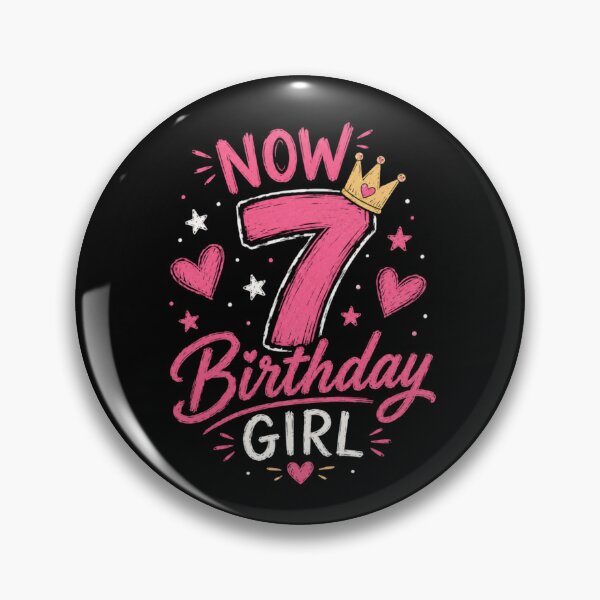 Item preview, Now I’m 7 Birthday Girl – Cute Pink Princess Birthday Design designed and sold by EichStore.