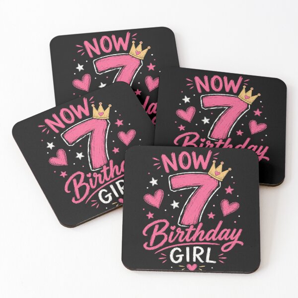 Item preview, Now I’m 7 Birthday Girl – Cute Pink Princess Birthday Design designed and sold by EichStore.