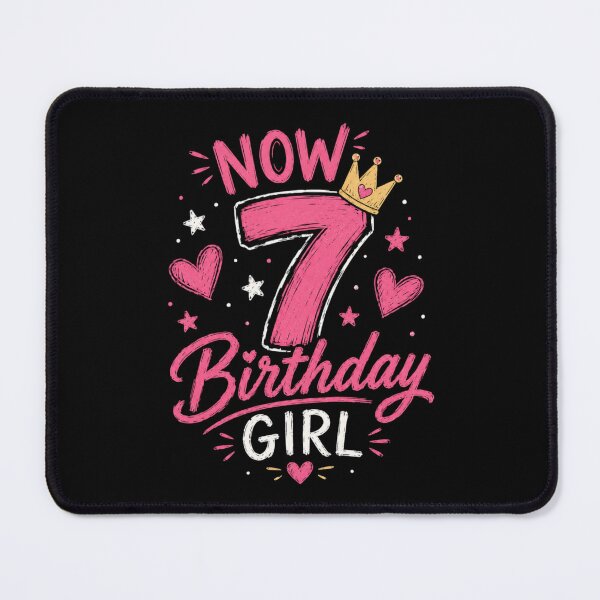 Item preview, Now I’m 7 Birthday Girl – Cute Pink Princess Birthday Design designed and sold by EichStore.