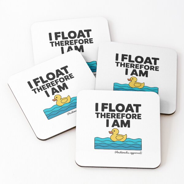 Item preview, I Float Therefore I Am – Funny Archimedes Duck Buoyancy Science Design designed and sold by ArcticFoxStudio.