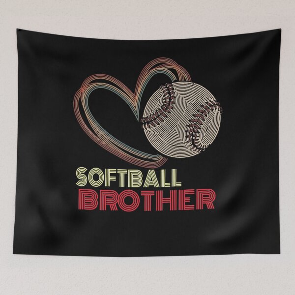 Item preview, Retro Heart Softball Brother Shirt designed and sold by LarryMBrown.