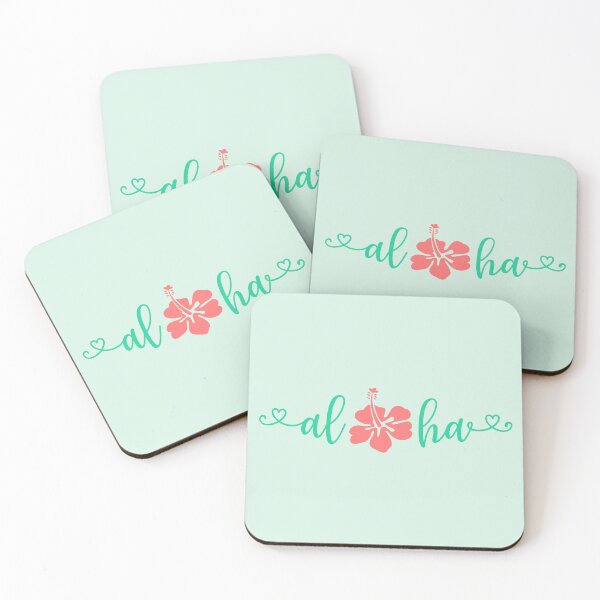 Item preview, Aloha – Green Tropical Heartsy with Hibiscus Design designed and sold by EmeraldeaArt.